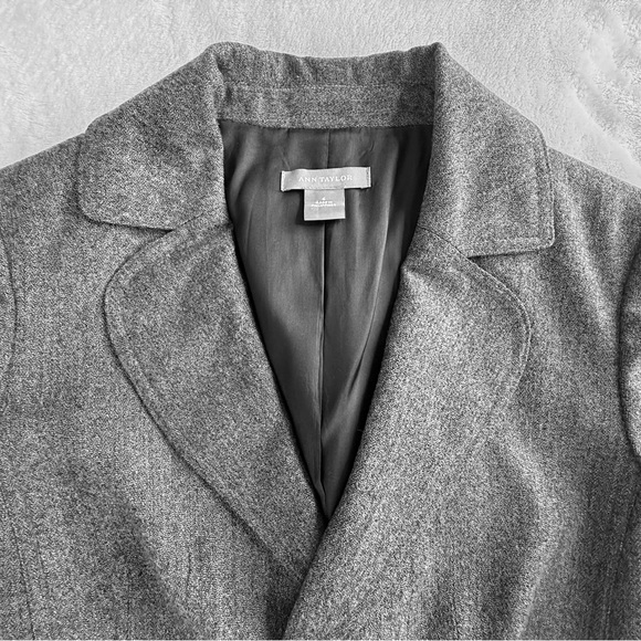 Ann Taylor Classic Career Wear Wool Tailored Lined Blazer Jacket Size 6 Gray - Picture 4 of 12